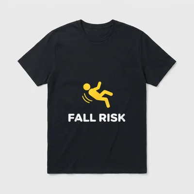 Humor Sign Falling Icon Senior Nurse T-Shirt – Classic T-Shirt in Black