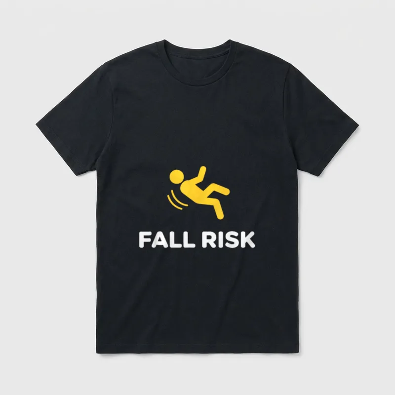 Humor Sign Falling Icon Senior Nurse T-Shirt – Classic T-Shirt in Black