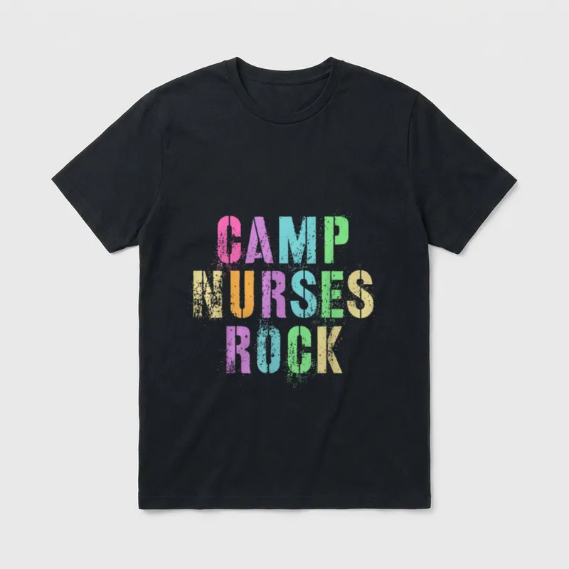CAMP NURSES Do ROCK Funny Camping T-Shirt – Classic T-Shirt in Black