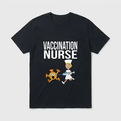 Vaccination Nurse Funny Vaccinated Virus Vaccinator T-Shirt – Classic T-Shirt in Black