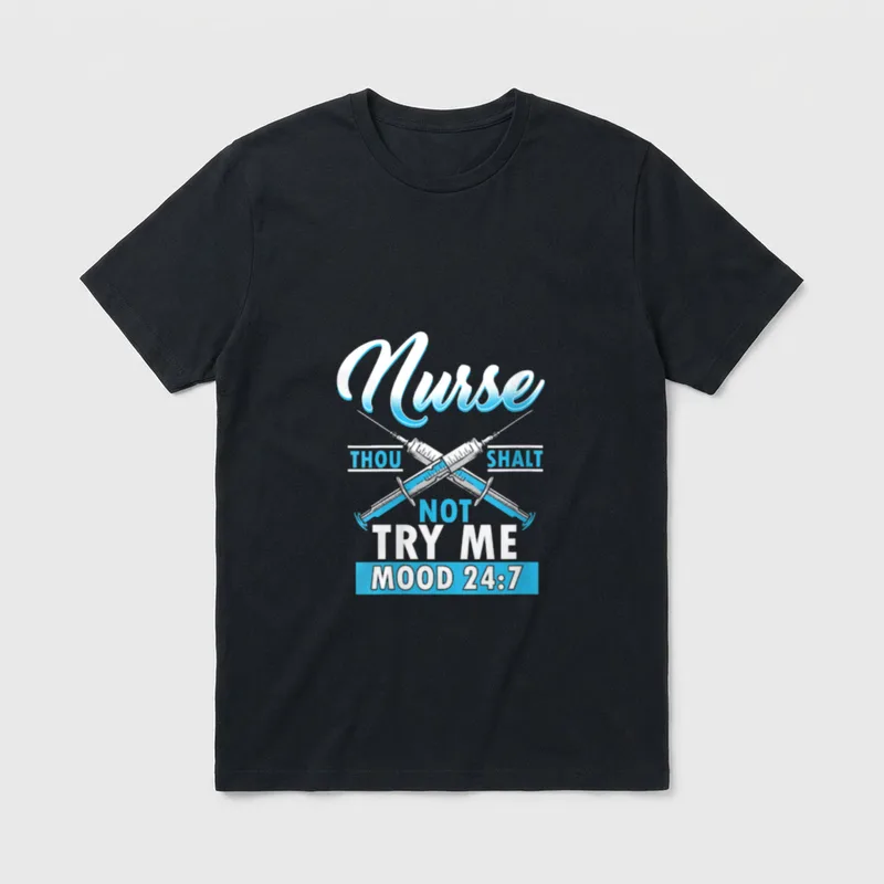 Nurse Nursing Needle Sarcastic Gag Novelty T-Shirt – Classic T-Shirt in Black
