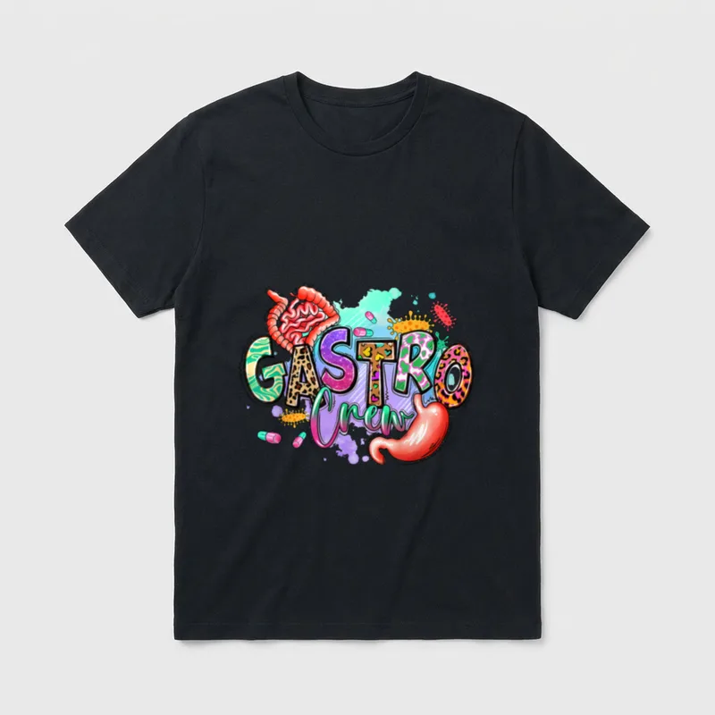 Leopard Gastro Crew Vintage Gastroenterology Nurse T-Shirt – Classic T-Shirt in Black