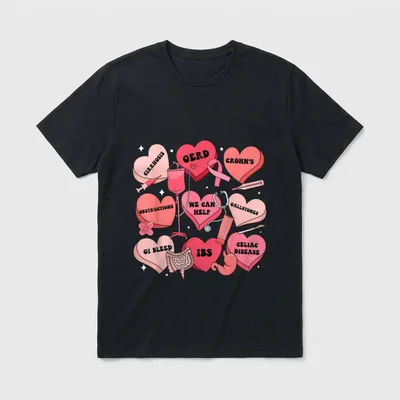 GI Nurse Valentine Hearts Candy Gastroenterology T-Shirt – Classic T-Shirt in Black