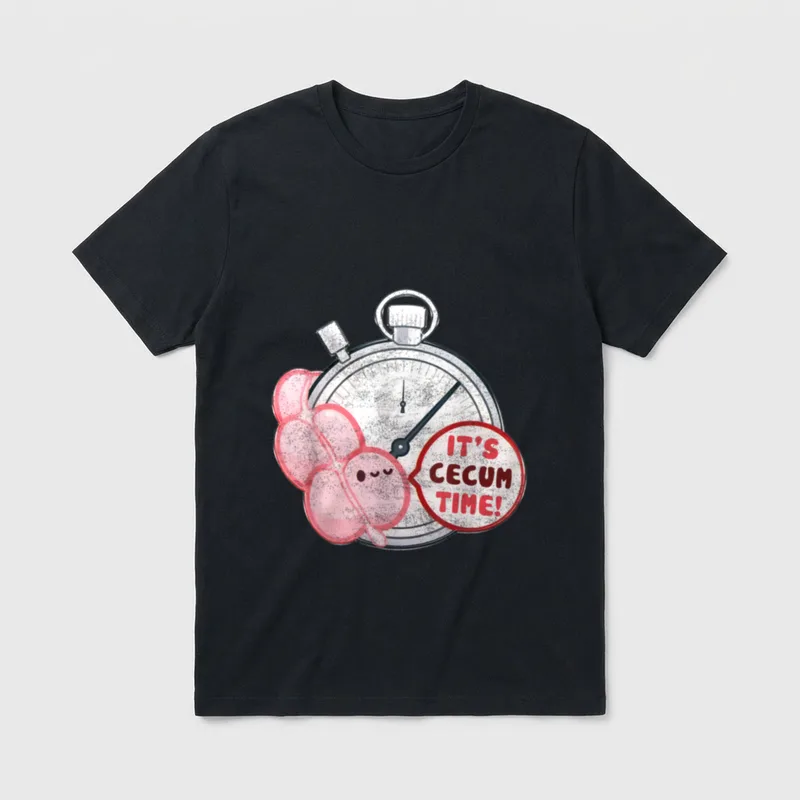 Cecum Time Funny for Endoscopy Nurses T-Shirt – IT’S CECUM TIME! stopwatch graphic – Classic T-Shirt in Black