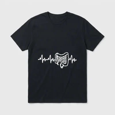 Intestines Heartbeat Gastroenterologist Gastro Nurse T-Shirt – Classic T-Shirt in Black