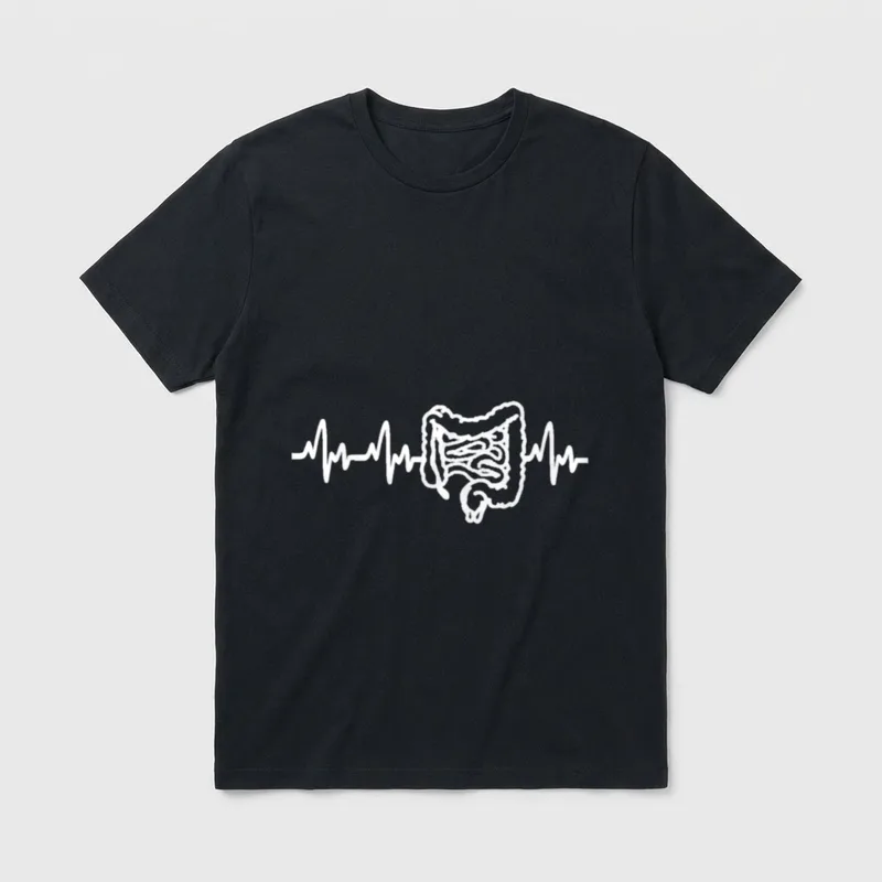 Intestines Heartbeat Gastroenterologist Gastro Nurse T-Shirt – Classic T-Shirt in Black
