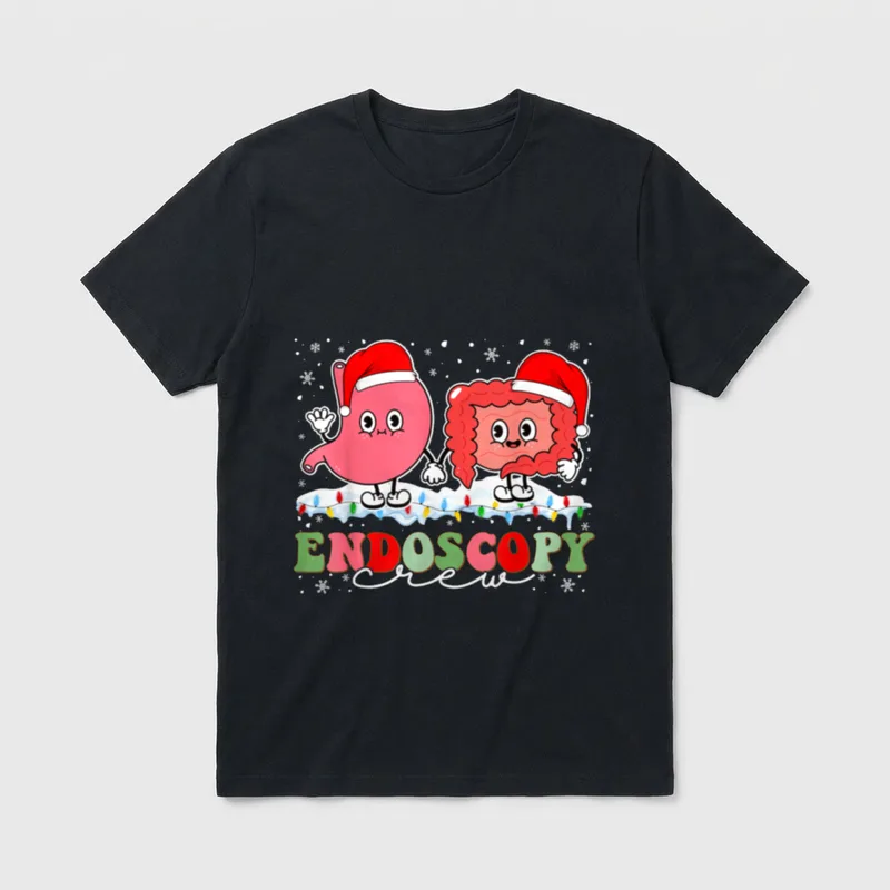 Endoscopy Christmas Crew Gastroenterology Nurse T-Shirt – Classic T-Shirt in Black