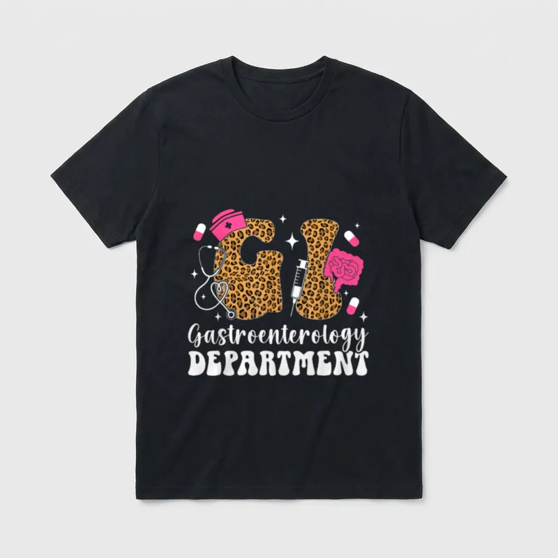 GI Gastroenterology Department Nurse Gastro T-Shirt – GI Gastroenterology DEPARTMENT lettering – Classic T-Shirt in Black