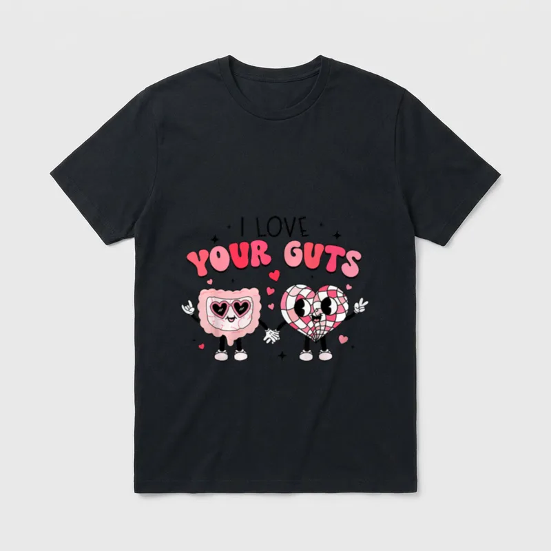 Love Your Guts Valentine's Day GI T-Shirt – Classic T-Shirt in Black