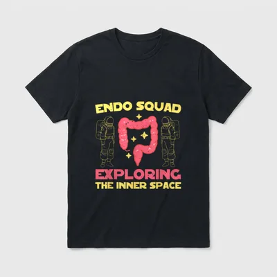Funny Endo Squad Endoscopy Nurse Tech T-Shirt – “ENDO SQUAD EXPLORING THE INNER SPACE” – Classic T-Shirt in Black
