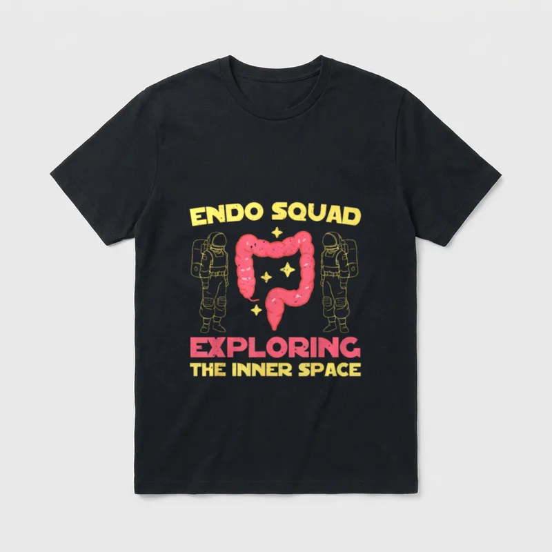Funny Endo Squad Endoscopy Nurse Tech T-Shirt – “ENDO SQUAD EXPLORING THE INNER SPACE” – Classic T-Shirt in Black