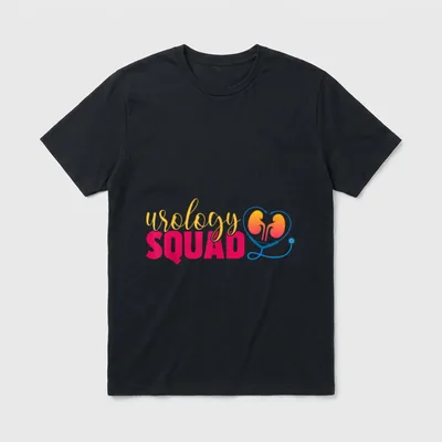 Cute Urology Squad Nurse Urologist T-Shirt – urology SQUAD with kidneys in a stethoscope heart – Classic T-Shirt in Black