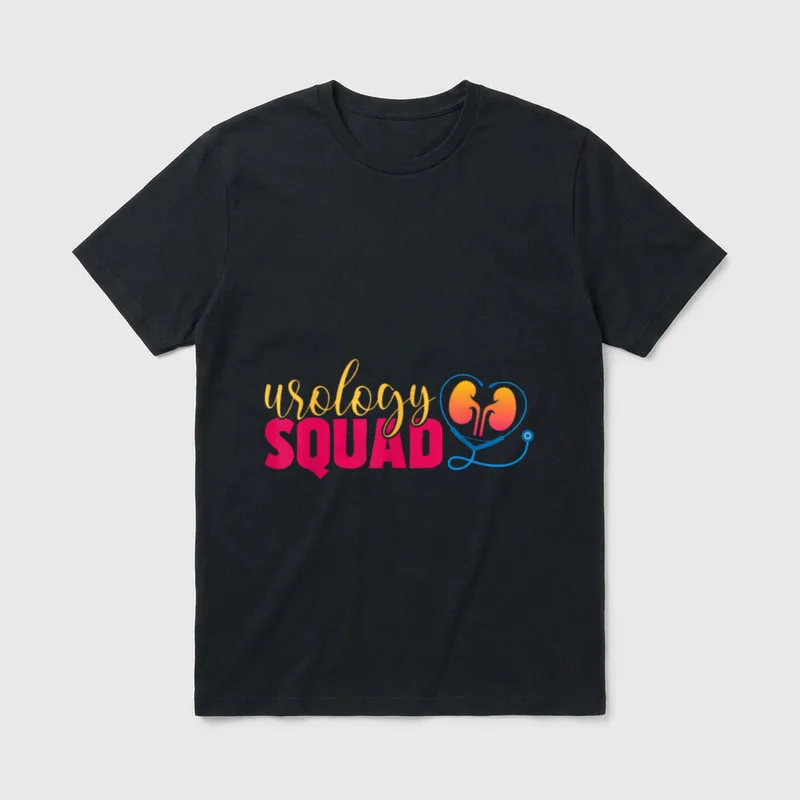 Cute Urology Squad Nurse Urologist T-Shirt – urology SQUAD with kidneys in a stethoscope heart – Classic T-Shirt in Black