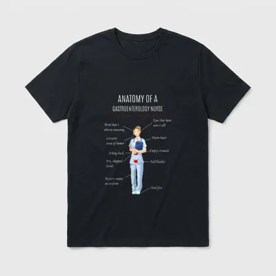 Nurse ANATOMY of a GASTROENTEROLOGY T-Shirt – ANATOMY OF A GASTROENTEROLOGY NURSE – Classic T-Shirt in Black