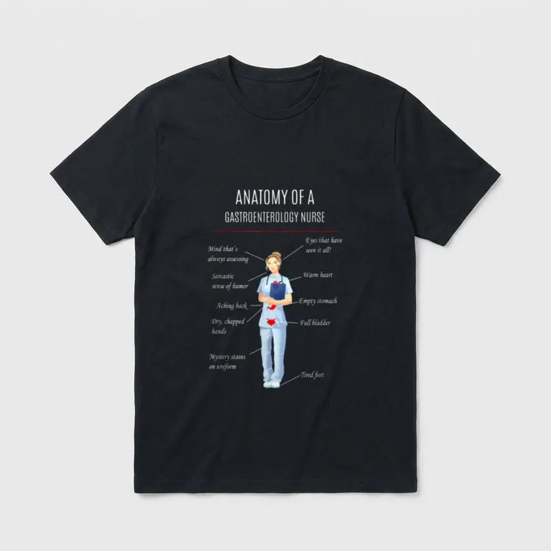 Nurse ANATOMY of a GASTROENTEROLOGY T-Shirt – ANATOMY OF A GASTROENTEROLOGY NURSE – Classic T-Shirt in Black