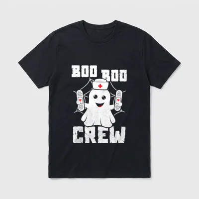 Ghost Nurse Costume Girls Funny Halloween T-Shirt – Classic T-Shirt in Black