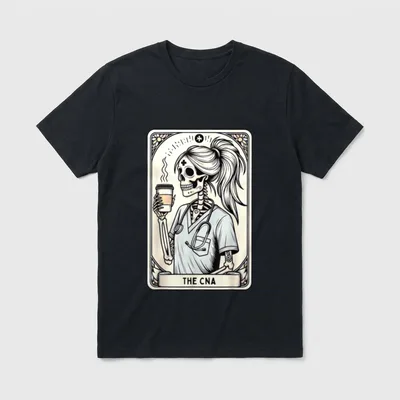 Certified Nurse Assistant Tarot Card Skeleton T-Shirt – Classic T-Shirt in Black