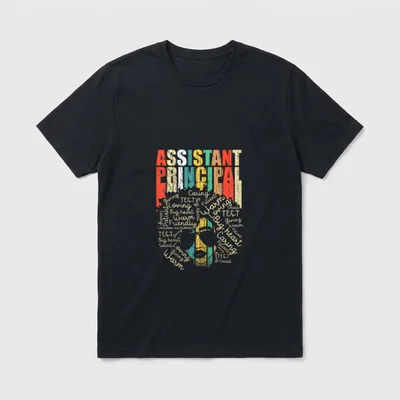 Nursing Halloween Shirt – Assistant Principal lettering over an Afro silhouette – Classic T-Shirt in Black