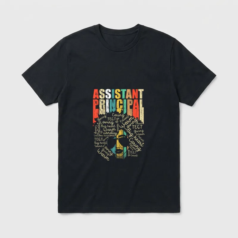 Nursing Halloween Shirt – Assistant Principal lettering over an Afro silhouette – Classic T-Shirt in Black