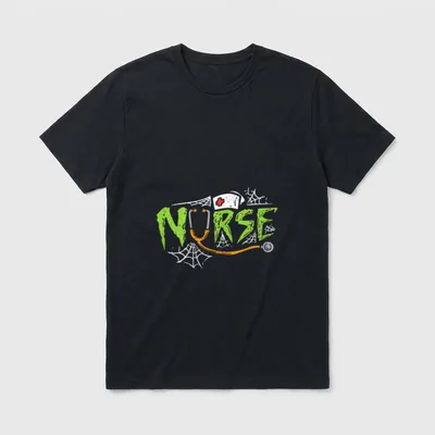Nurse Spiderwebs Stethoscope Scary Halloween Costume T-Shirt – Classic T-Shirt in Black
