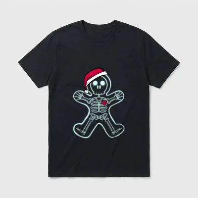 X-Ray Gingerbread Man Skeleton Christmas Nurse T-Shirt – Classic T-Shirt in Black