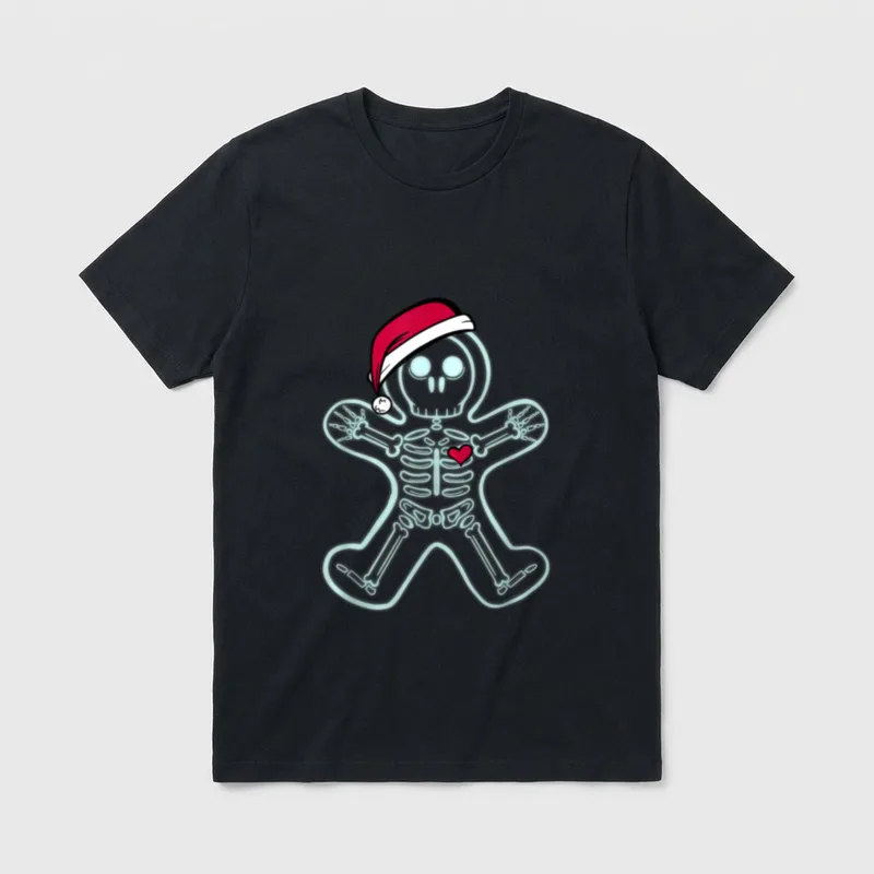 X-Ray Gingerbread Man Skeleton Christmas Nurse T-Shirt – Classic T-Shirt in Black