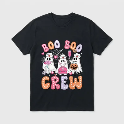 Boo Boo Crew Nurse Funny Ghost T-Shirt – Classic T-Shirt in Black