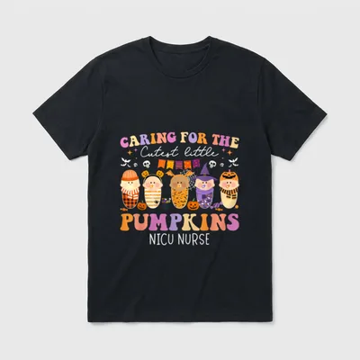 Cutest Little Pumpkin NICU Nurse Halloween T-Shirt – Classic T-Shirt in Black