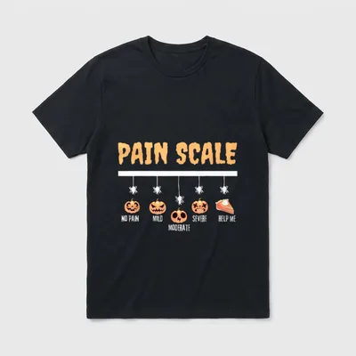 Spooky Pumpkin Pain Scale Trauma Nurse T-Shirt – Classic T-Shirt in Black
