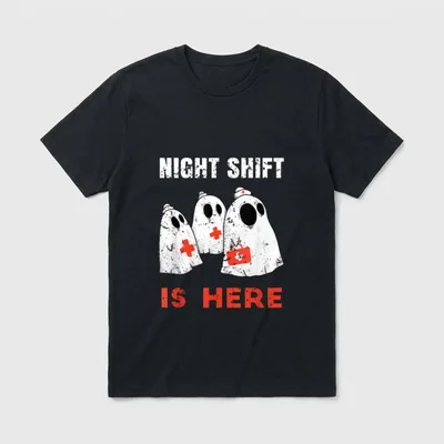 Halloween Nurse and Medical Doctor Night T-Shirt – Classic T-Shirt in Black