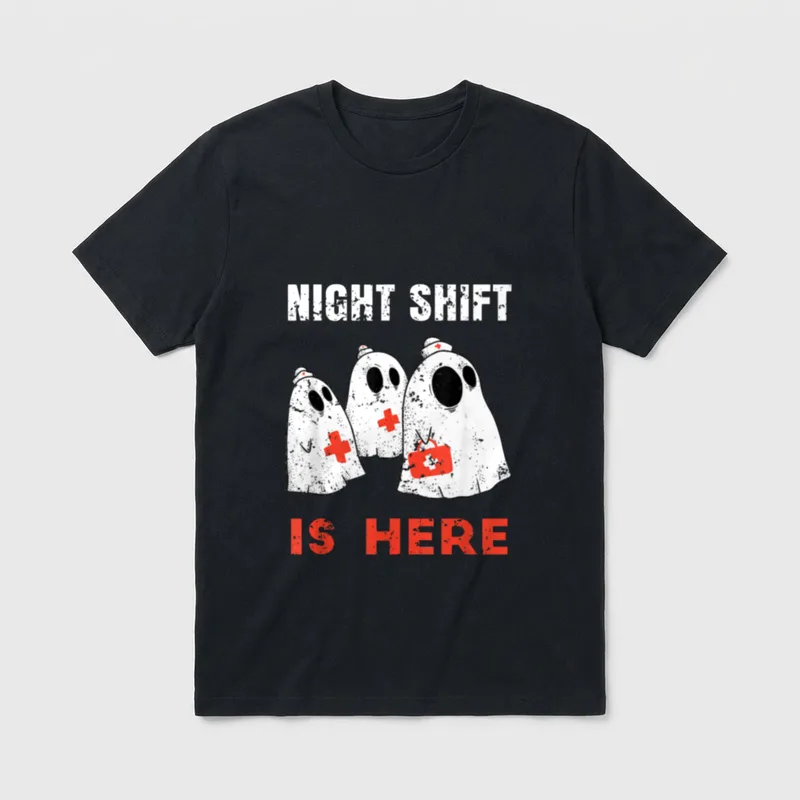 Halloween Nurse and Medical Doctor Night T-Shirt – Classic T-Shirt in Black
