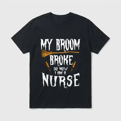 Witch Nurse Funny Saying Costume Easy T-Shirt – Classic T-Shirt in Black