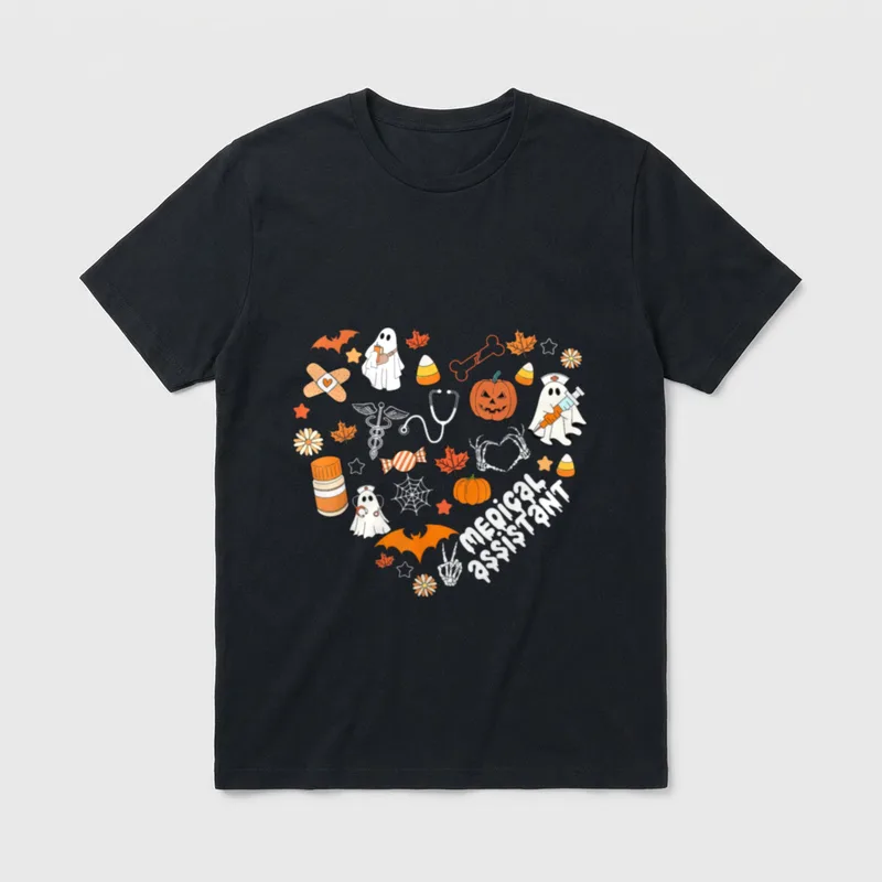 Heart Halloween Medical Assistant CMA Nursing T-Shirt – Classic T-Shirt in Black