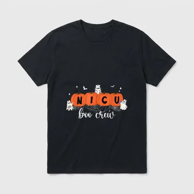 NICU Boo Crew Spooky Nurse Halloween T-Shirt – Classic T-Shirt in Black