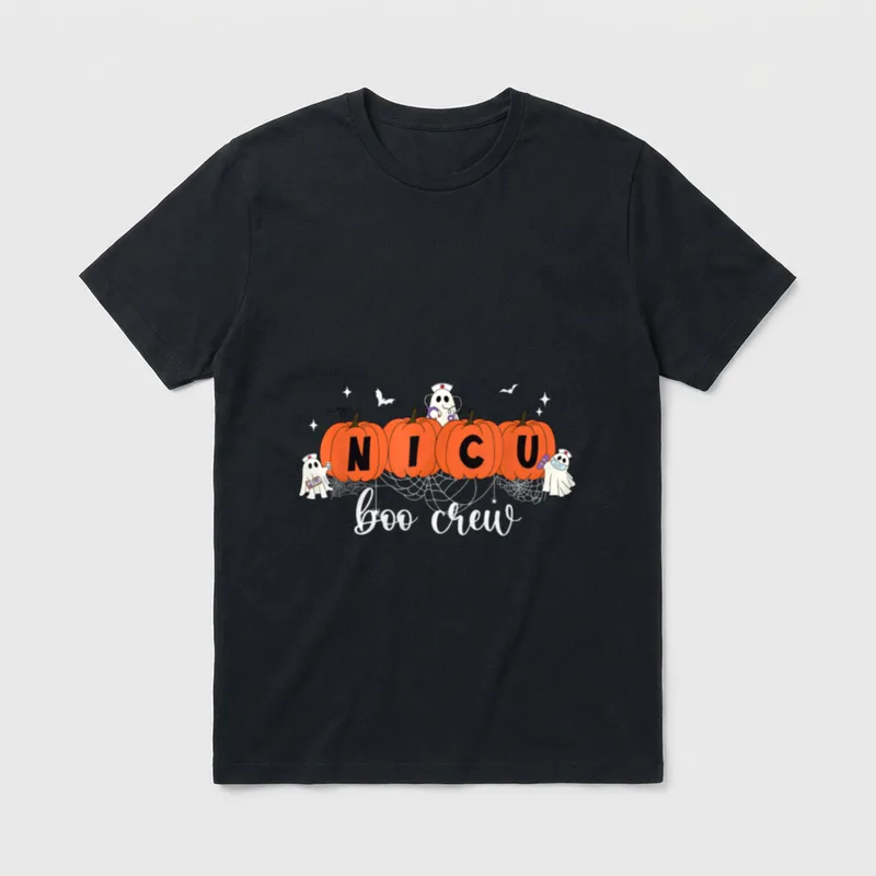 NICU Boo Crew Spooky Nurse Halloween T-Shirt – Classic T-Shirt in Black