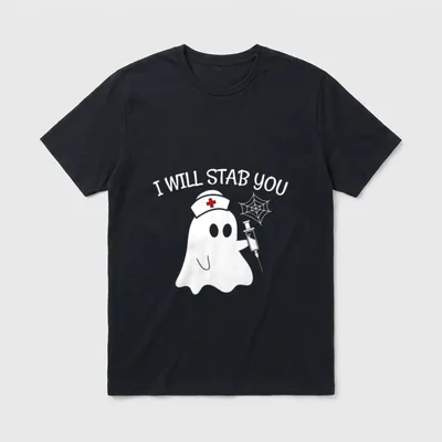 I Will Stab You Ghost Nurse T-Shirt – Classic T-Shirt in Black