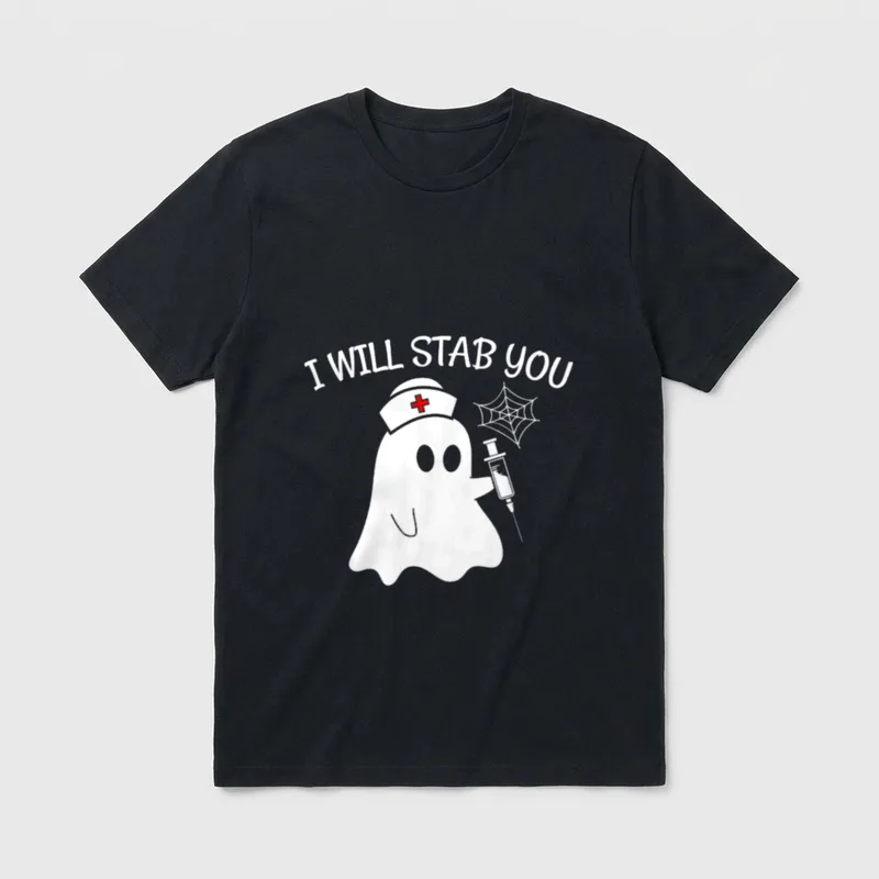 I Will Stab You Ghost Nurse T-Shirt – Classic T-Shirt in Black
