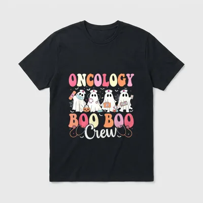 Oncology Nurse Boo Boo Crew Ghost T-Shirt – Classic T-Shirt in Black
