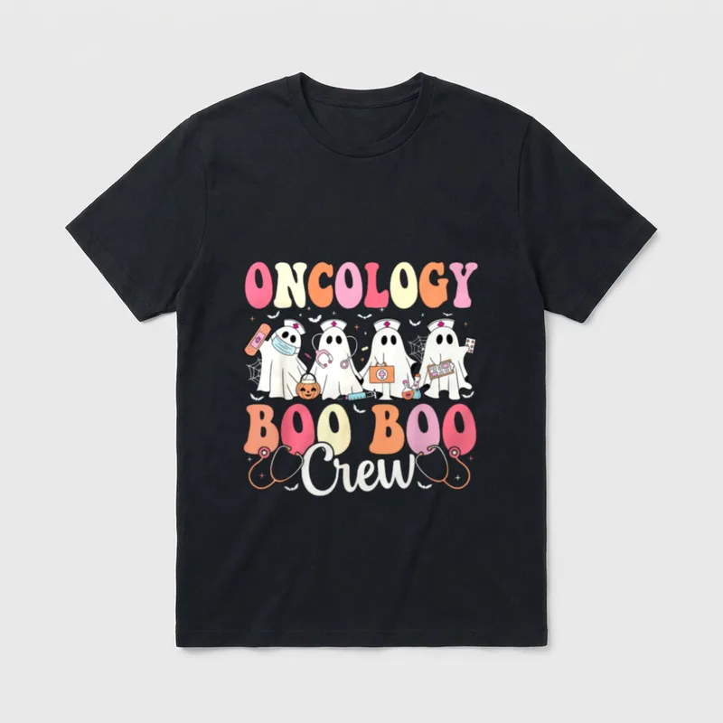 Oncology Nurse Boo Boo Crew Ghost T-Shirt – Classic T-Shirt in Black