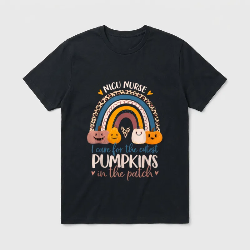 NICU Nurse Cutest Pumpkins T-Shirt – Classic T-Shirt in Black