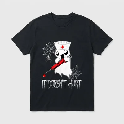 Doctor Pharmacist Nurse Halloween Ghost Costume T-Shirt – Classic T-Shirt in Black