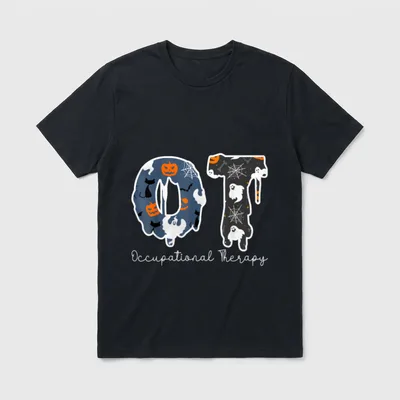 Halloween Occupational Therapy Ghost Spooky Nurse T-Shirt – Classic T-Shirt in Black