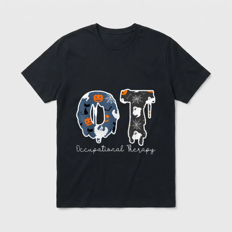 Halloween Occupational Therapy Ghost Spooky Nurse T-Shirt – Classic T-Shirt in Black