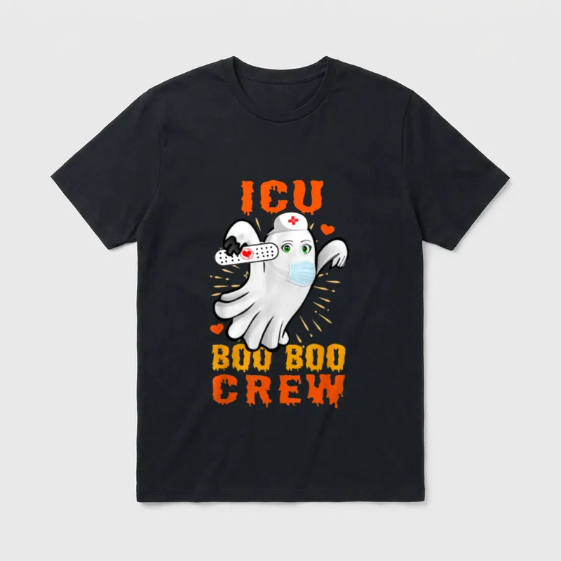 Ghost Halloween ICU Boo Boo Crew T-Shirt – Classic T-Shirt in Black