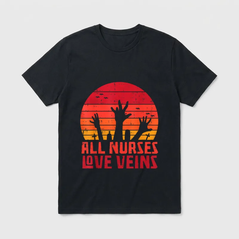 All Nurses Love Veins Zombie Hands T-Shirt – Classic T-Shirt in Black