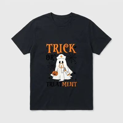 Trick or Treatment Respiratory Therapist Nurse T-Shirt – Classic T-Shirt in Black