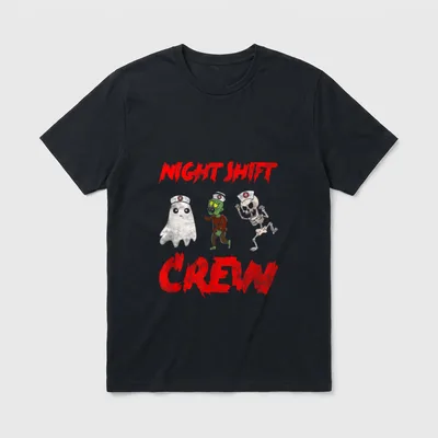 Crew Ghost Skeleton Zombie Funny Halloween T-Shirt – Classic T-Shirt in Black