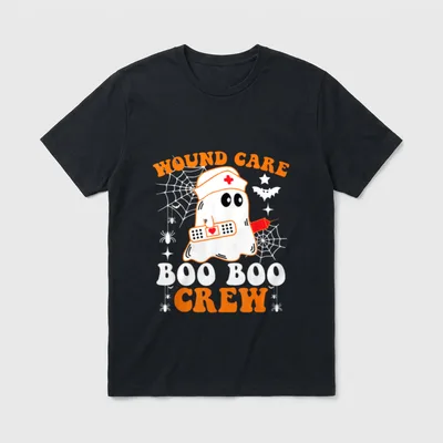 Funny Nurse Ghost Halloween T-Shirt – Classic T-Shirt in Black
