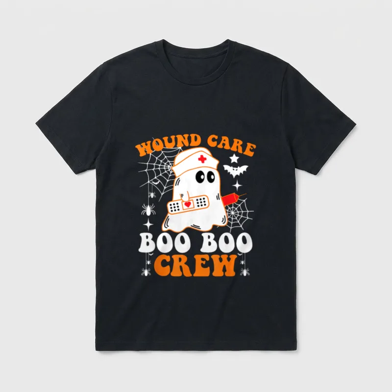 Funny Nurse Ghost Halloween T-Shirt – Classic T-Shirt in Black