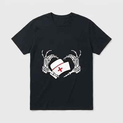 Skeleton Hand Heart Lazy DIY Halloween T-Shirt – Classic T-Shirt in Black